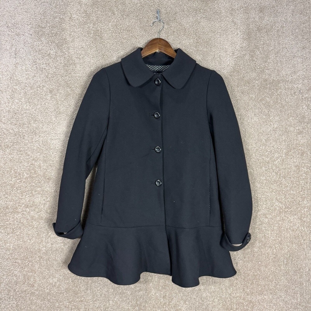 Zara Black Peplum Pea Coat
